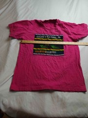 Vtg 90s Guatemala Quetzal Shirt Large Pink Embroidered Eclectic Grandpa Festival