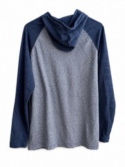 Quicksliver Michi Hoodie Mens Large Blue Heater Pullover tshirt Surf Skate