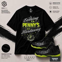 Sneaker Tees To Match Foamposite Volt Black Sneakers – Earning Pennies Shirts