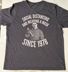 Michael Myers “Social Distancing and Wearing a Mask Since 1978” Men’s t-shirt