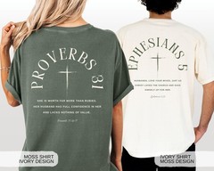 Custom Christian Couple Roman Numeral Shirt His Hers Wedding Proverbs Gift Tee