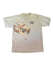 Vintage 1996 Coors Beer Cowboy Rodeo Wild West Tee Cream Colored Double Sided 2X