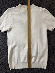 Tailored Mock Neck Knitted Shirt Cream – Size L/XL Asian (S/M American)