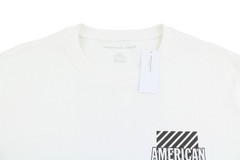 American Eagle Outfitters Oversized Fit T-Shirt Herren M Weiß Baumwolle Kurzarm