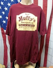 MUFFY SMORGASBORD lewd T shirt racy XL adult-humor Check Out Spread sexy tee