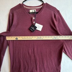 The Normal Brand Puremeso Two Button Henley in Wine