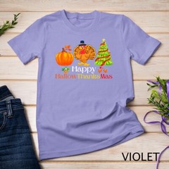 Holiday Happy HallowThanksMas Christmas Halloween Family Unisex T-shirt