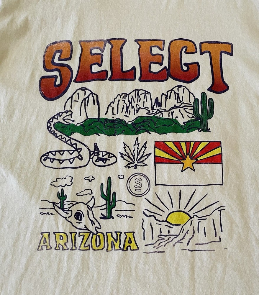 Select Cannabis Marijuana T-Shirt Size XXL 2XL Arizona Flag Cactus Elevated EUC