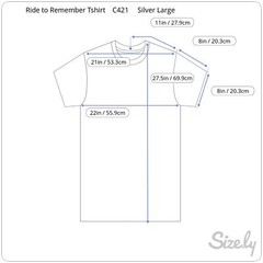 Ride to Remember 26th Leslie Watson Memorial Biker Mens Tshirt Silver Large