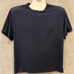 Men’s Navy Blue Stretch T-Shirt Size S Polyester Elastane Athletic Casual Tee