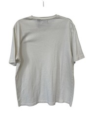 Claiborne Ribbed V Neck T Shirt Size Medium Short Sleeve White Casual Minimalist