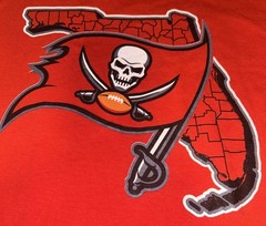 Tampa Bay Buccaneers Fanatics Proline Men’s XL Red Logo and State of Florida NWT