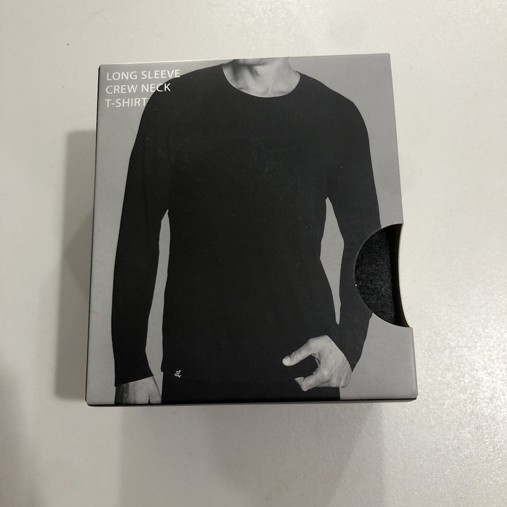 Boody Men’s Dark Grey Eco Wear Long Sleeve Crew Neck Shirt Small