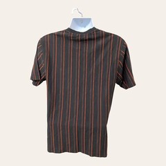 Giorgio Bruni Mens French Sheer Jersey Shirt Size 50 Black Red Stripes