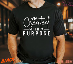 Unisex Created With A Purp T-Shirt, Men T shirt,Women T shirt Gift Christian Top
