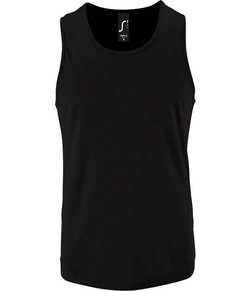 SOLs Mens Sporty Polyester Performance Tank Top Vest Sleeveless T-Shirt S-3XL