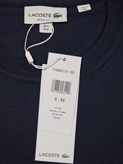 Lacoste Men’s Regular Fit Navy Blue Logo Striped T-shirt Medium