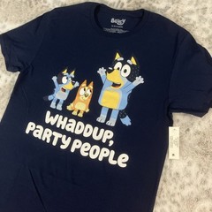 Bluey Whaddup Party People Graphic Shirt Mens Medium Bingo Dad Mom Disney 305