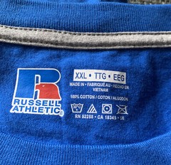 NWOT 2 Russell Athletic T Shirts Men’s Size XXL 2XL Blue & Red Classic Logo A6