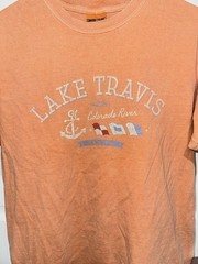 Comfort Colors Garment Dyed Cotton Lake Travis Colorado River Orange Mens M Tee