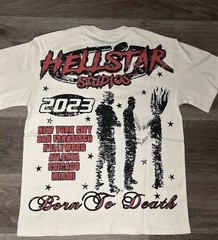 HELLSTAR Records Logo Graphic Tee White Crew Neck Short Sleeve Men’s Size Large