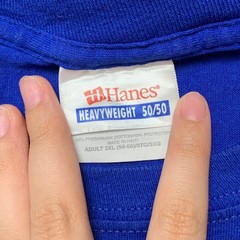 Hanes Heavyweight 50/50 Ogden Chrome T Shirt Adult 3XL 54-56 Blue Cotton Graphic