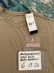 NWT Nike Air Jordan Flight Oversized T-Shirt Khaki & Iced Carmine Men’s Sz XXL