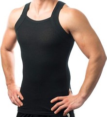 Medium Black Shirt Usa Classic Tight Fit Cotton Spandex Double Stitched