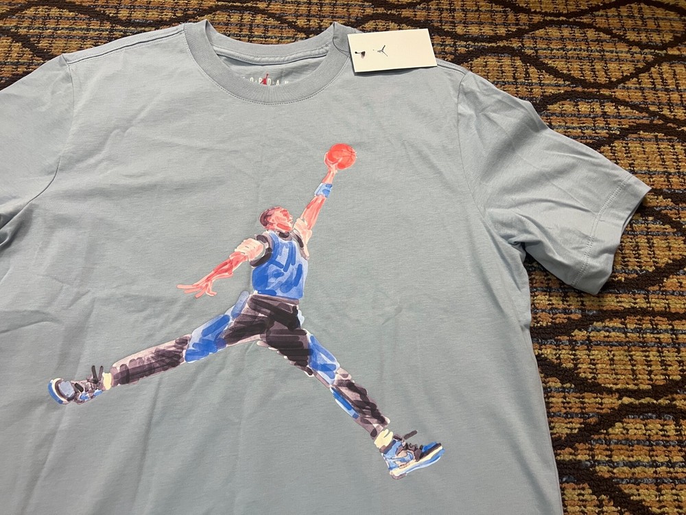 Nike Air Jordan retro 1 blue UNC North Carolina Tar Heels Watercolor t shirt 2XL
