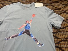 Nike Air Jordan retro 1 blue UNC North Carolina Tar Heels Watercolor t shirt 2XL