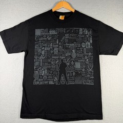 Grenade Gloves Mens Black Graphic T-Shirt Tactical Collage Print Large 2007/2008