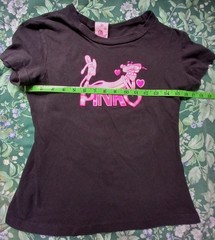 Pink Panther Cat Cartoon Graphic T Shirt Jerry Leigh Apparel Hearts