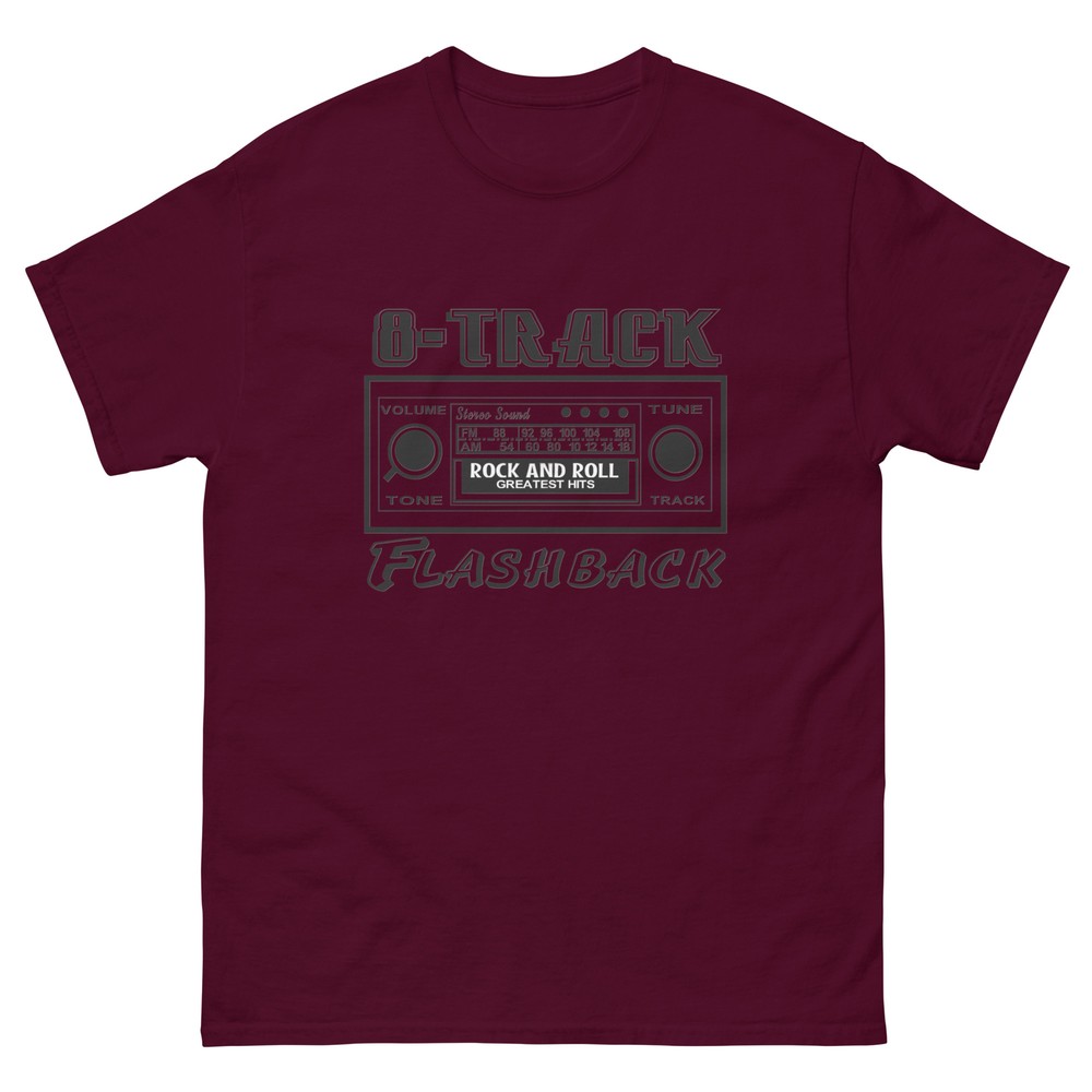8 TRACK FLASHBACK T SHIRT by RACE CITY RETRO MUSCLE CAR STEREO AM FM