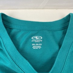 Athletic Works Men’s 2XL XXL Solid Teal Short Sleeve Crew Neck T Shirt