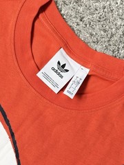 NEW MENS ADIDAS ORIGINALS TREFOILTEE T SHIRT LARGE #DV3286 Orange Allover Spell
