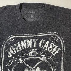 Johnny Cash Gray Graphic Print Tshirt Size M Distressed Vintage Style