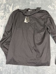 Murano Liquid Luxury Mens Black Quarter Zip Long Sleeve Shirt NWT Size LT