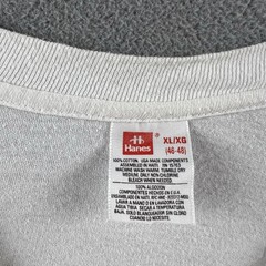 Vintage Hanes Shirt Mens XL White Blank Single Stitch V Neck 90s Essential Tee