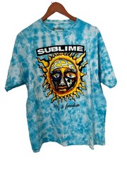 Sublime 40oz to Freedom Sun Logo Tie Dye T-Shirt Mens XL Blue White #0303