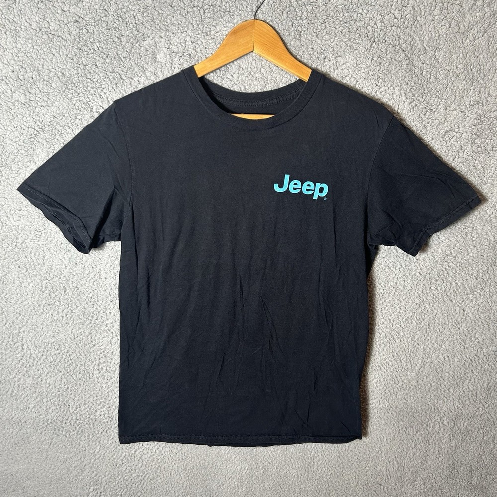 JEDCO Jeep OL Graphic Logo/Wrangler Crew Neck T-Shirt Size M Black Pullover