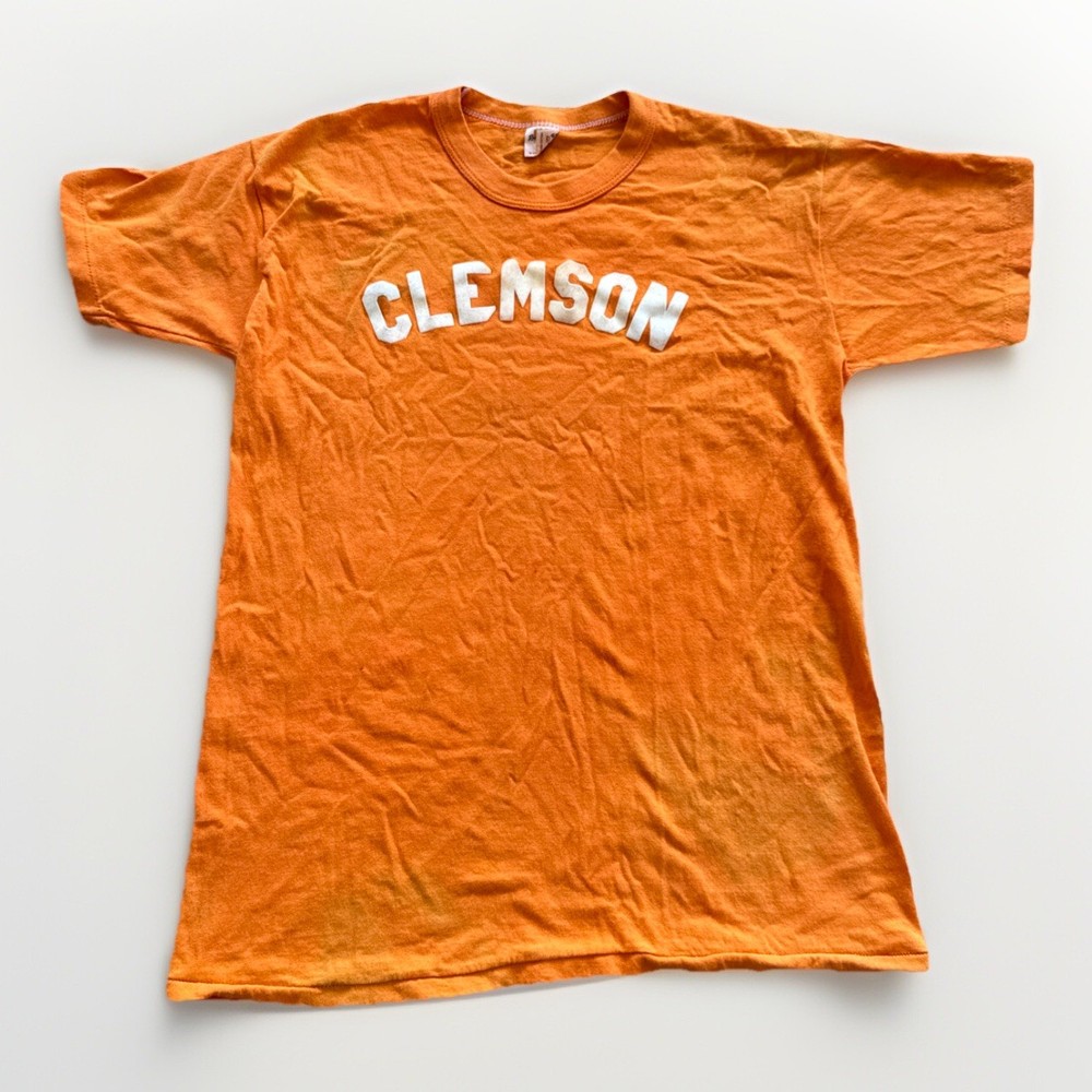 Clemson Tigers Shirt Mens M Russell Athletic Vintage 70s Flocked Letters