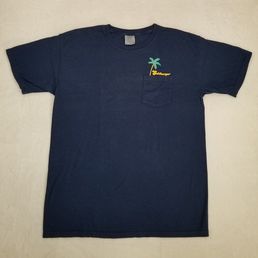 Goldburger Graphic Pocket T-Shirt Men’s Size Large Navy Blue Comfort Colors