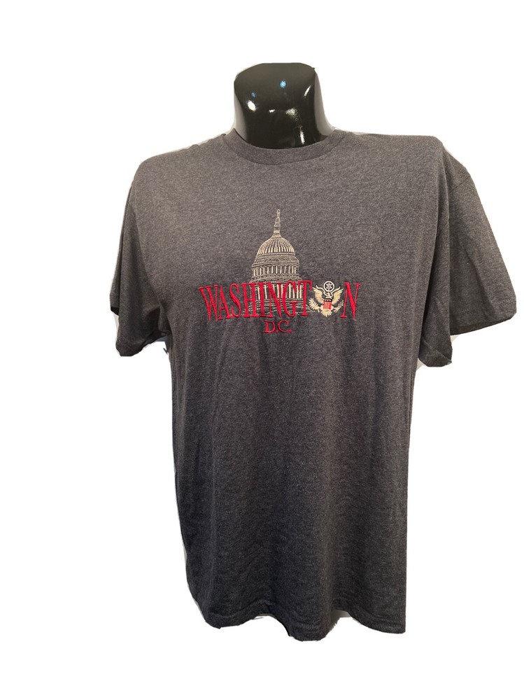 Washington DC Embroidered Logo Delta Pro Weight Mens T-Shirt XL Dark Gray