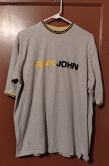 Sean John Cotton T-Shirt Gray Short Sleeve – Large