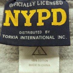 NYPD Police Department Men’s Large T-Shirt New York City Gray Embroidered 2006