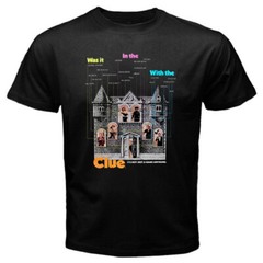 Clue Movie Crime Detective Men’s Black T-Shirt Size S to 5XL