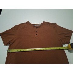 Free Planet Men’s Henley Shirt Size L Brown Short Sleeve It’s All About The…