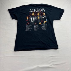Migos Tour 2018 Rap Graphic Concert T-Shirt Large Black Mens Fruit of the Loom
