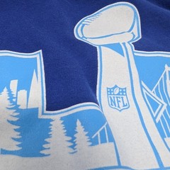 Hanes Men’s Super Bowl 50 Bud Light Graphic Tee Royal Blue Size XL