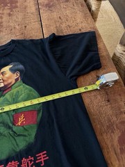 Vintage 90s Mao Zedong ERD Style Single Stitch T Shirt Black Xl Cotton Rare